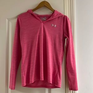 Under Armor Bright Pink Long Sleeve Athletic Top with Hood